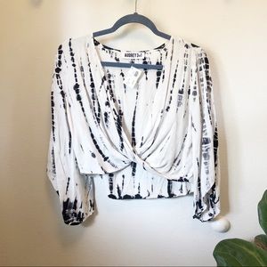 AUDREY 3+1 Tie-Dye Long Sleeve Twist Top S